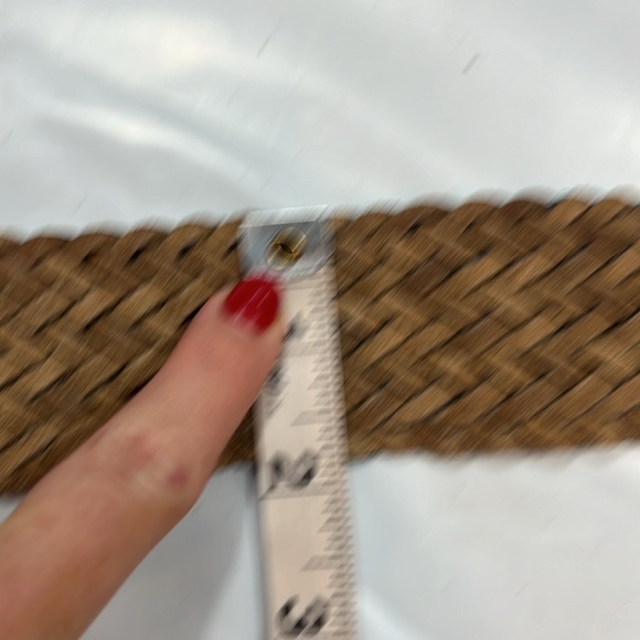 Chicos BLING beige white gem stone WIDE hook BELT beaded OVAL BUCKLE braided 41” - Picture 7 of 13